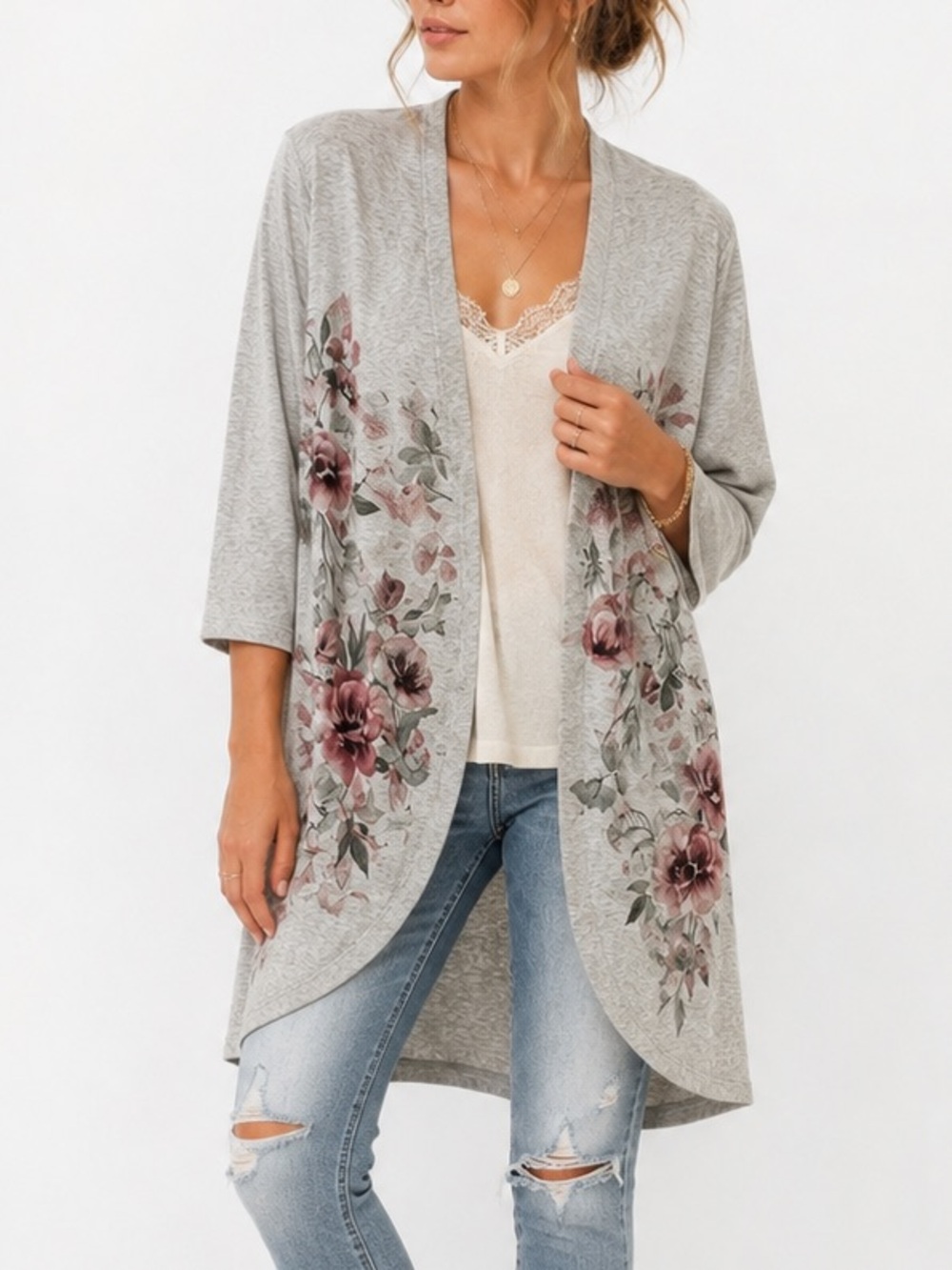Live in the Moment Open Front Cardigan Medium Romantic Boho Cottagecore Floral